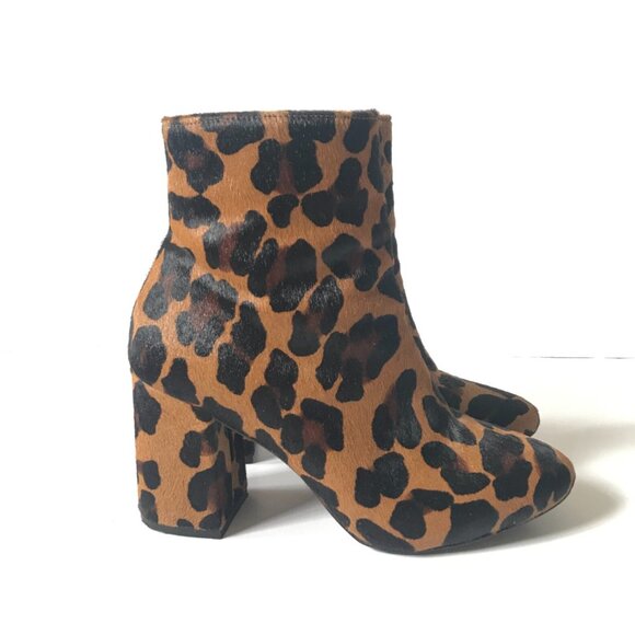 Anthropologie Matisse Grove Leopard Ankle Boots Booties Womens 7.5 Brown Black - Picture 1 of 11